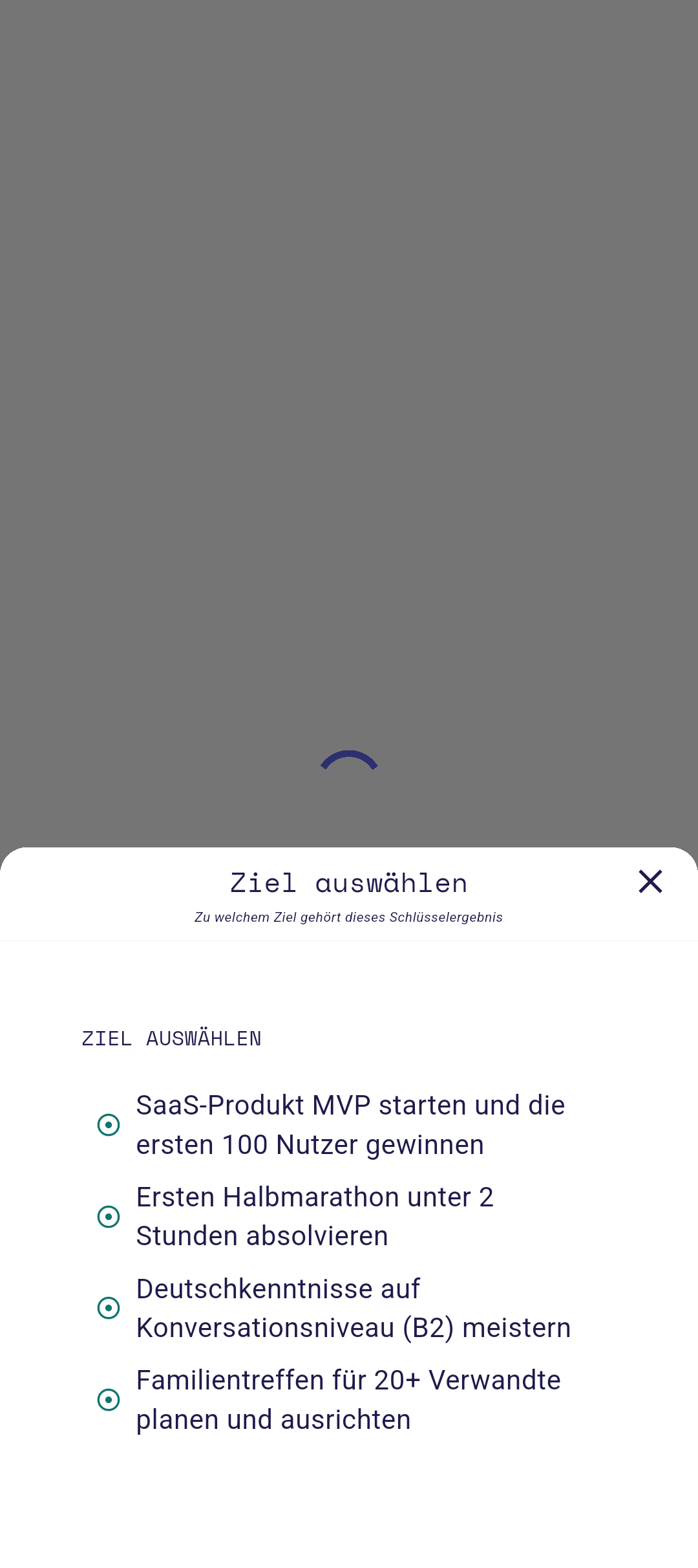 Key-Result-Editor mit ausgefülltem Titel und Messung