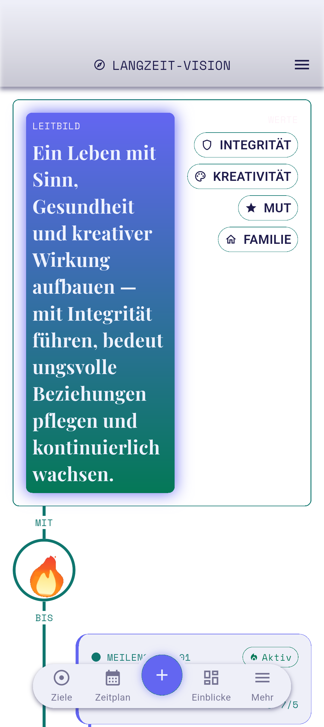 Editor für einen einzelnen Kernwert geöffnet