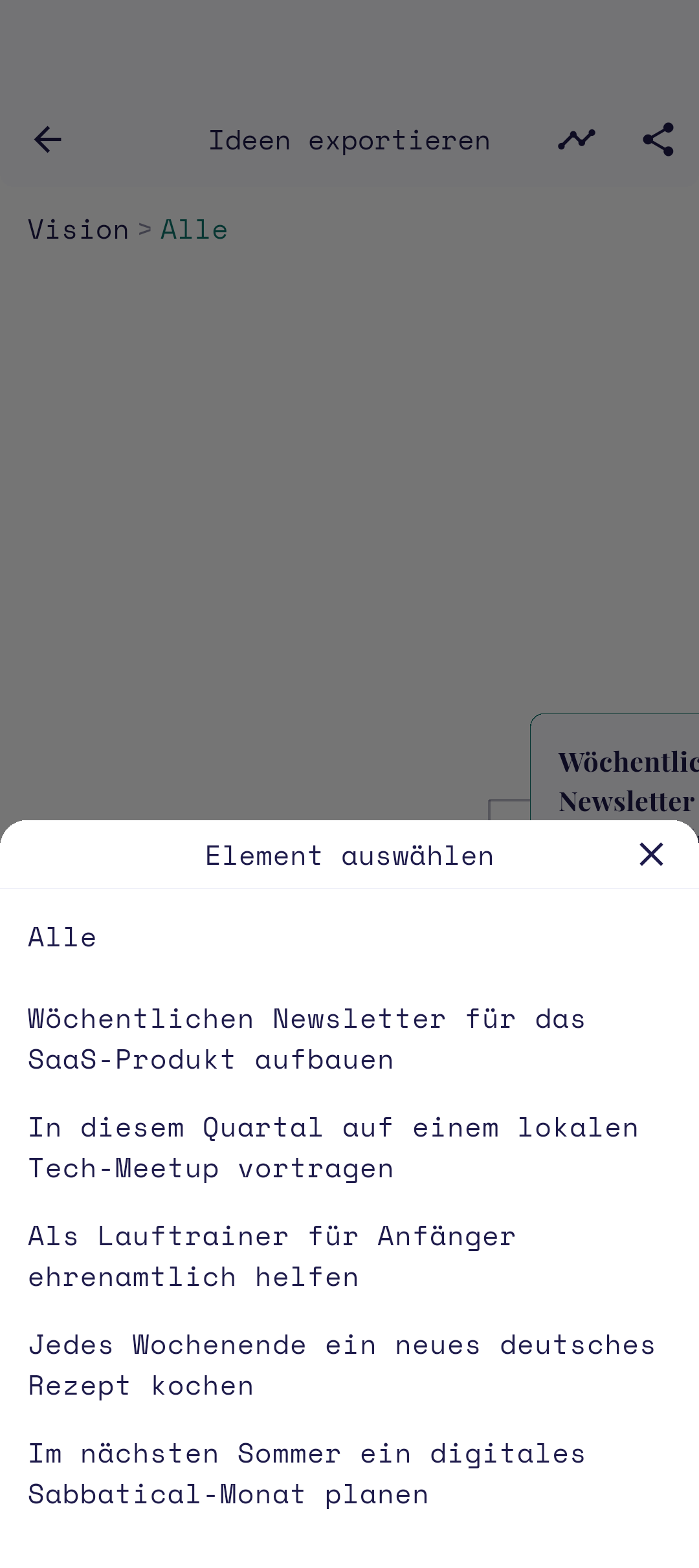 Umfang- und Linienstil-Optionen