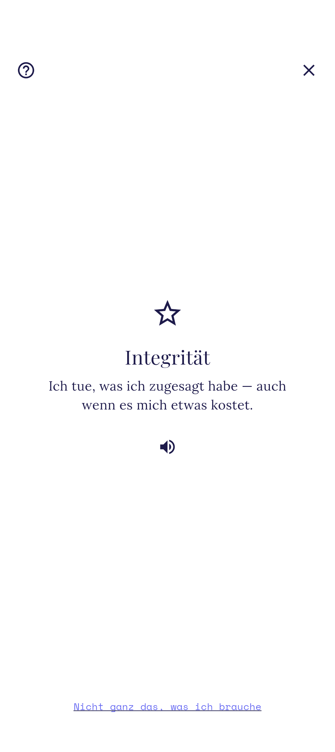 Deklarationsansicht für einen einzelnen Wert