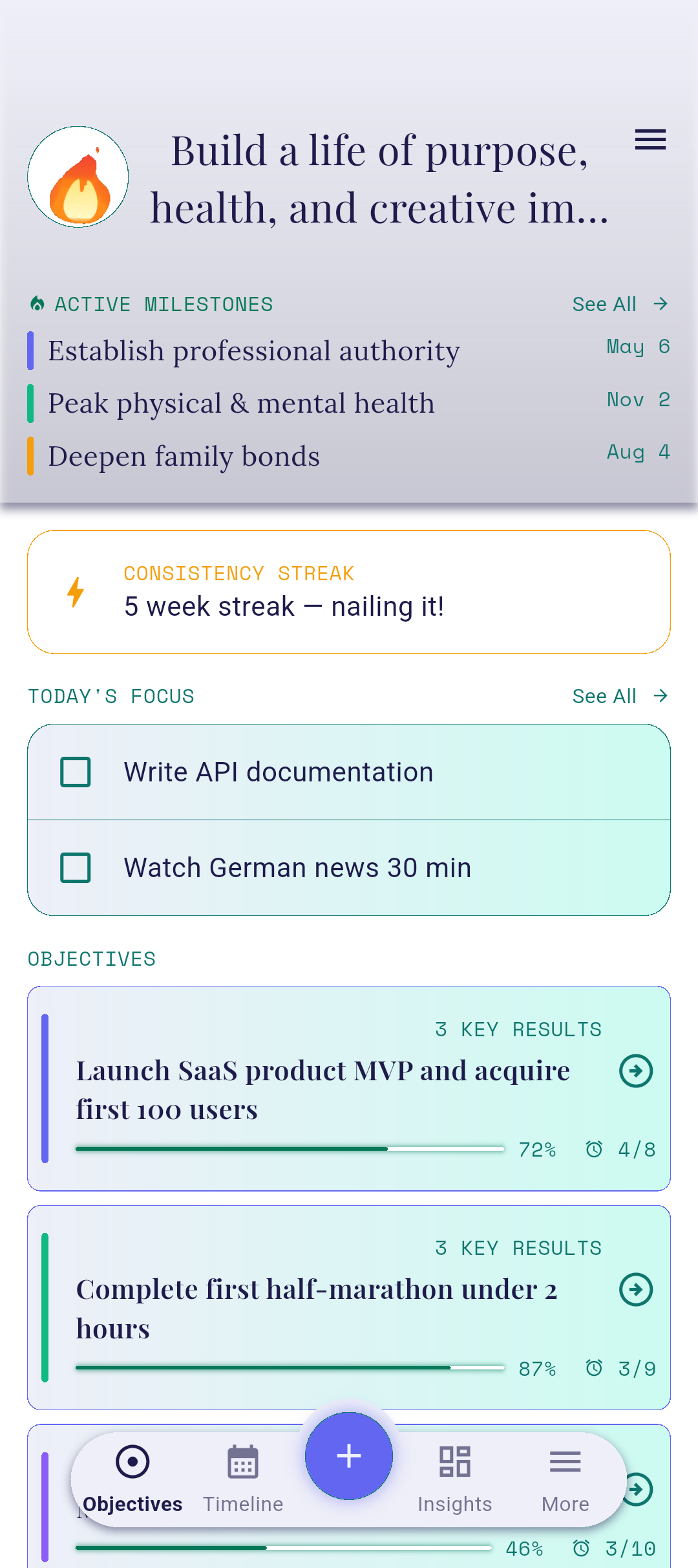 Dashboard tab on the bottom nav