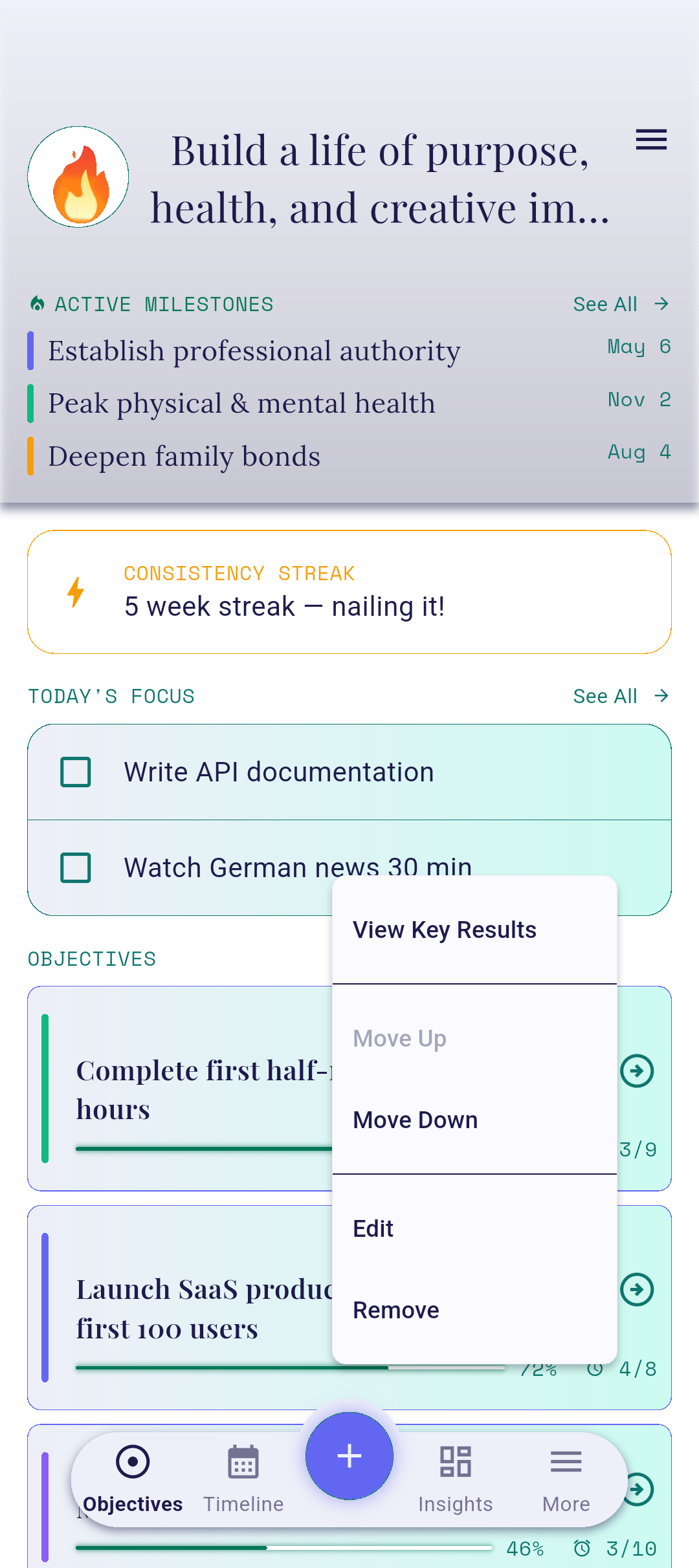 Context menu with Move up highlighted