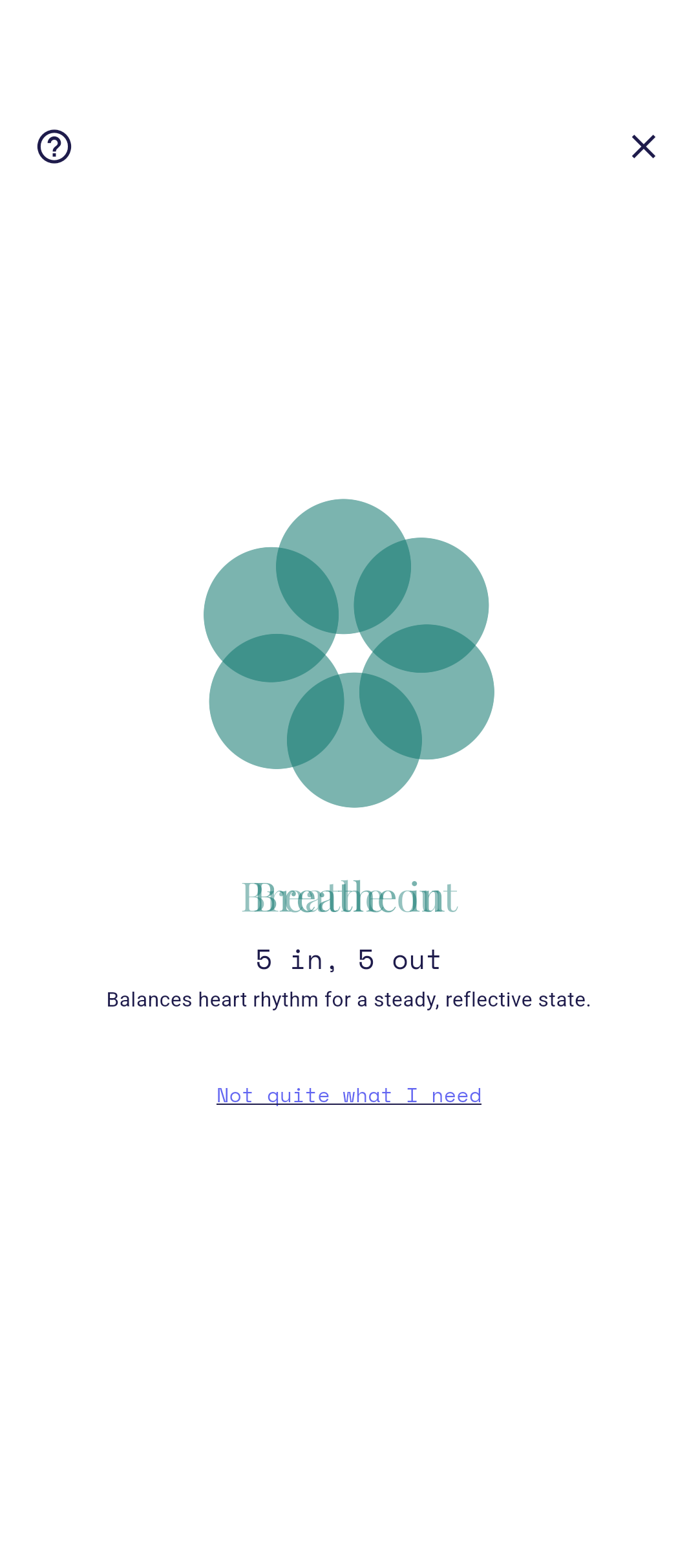 Breathing visual mid-cycle