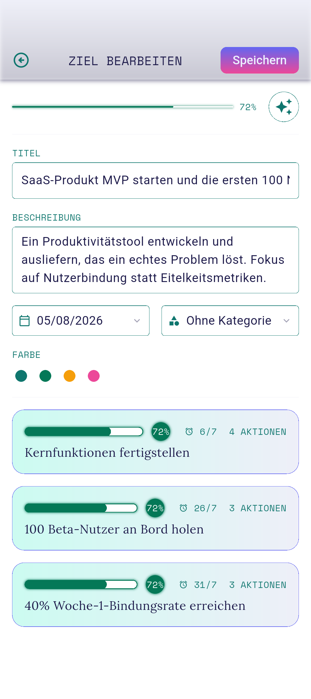 Editor abierto con título y descripción precargados