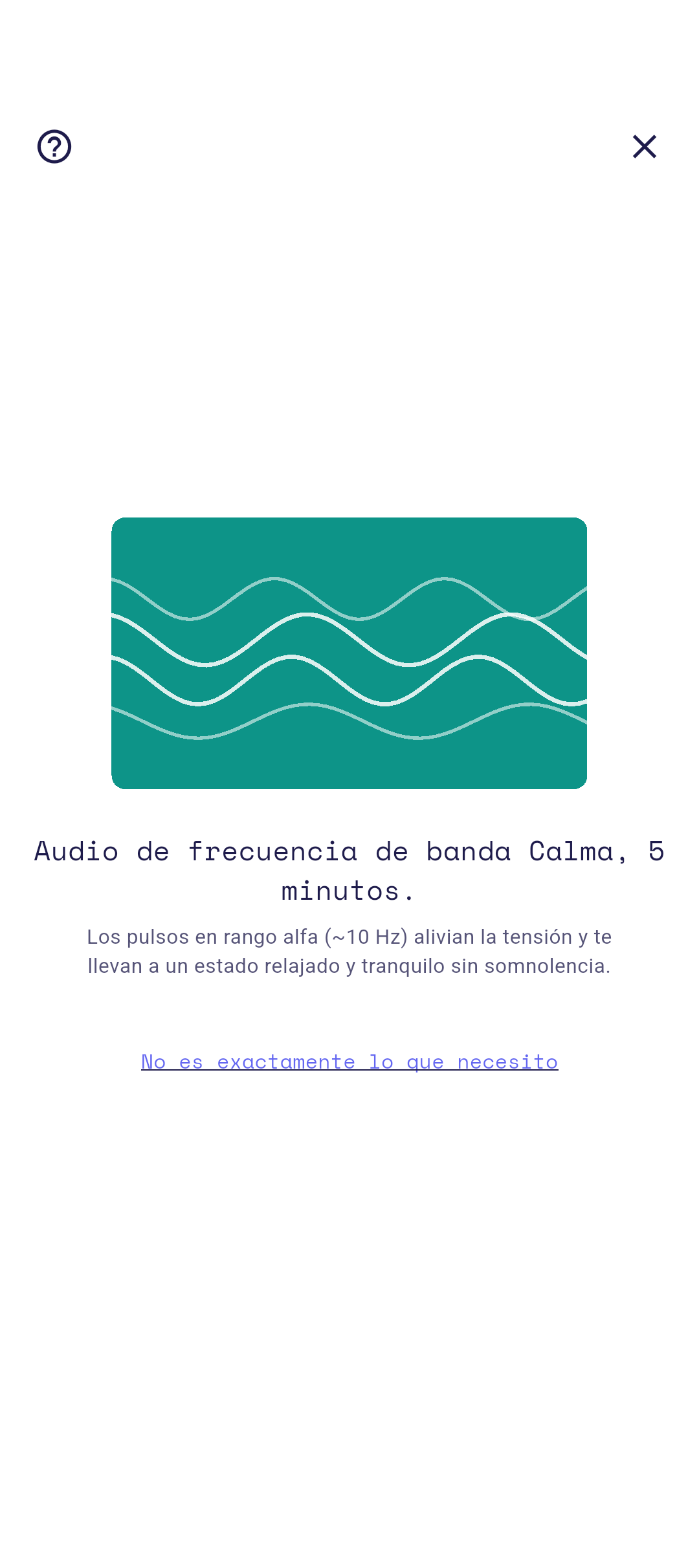 Guía visual de Brain Wave reproduciéndose
