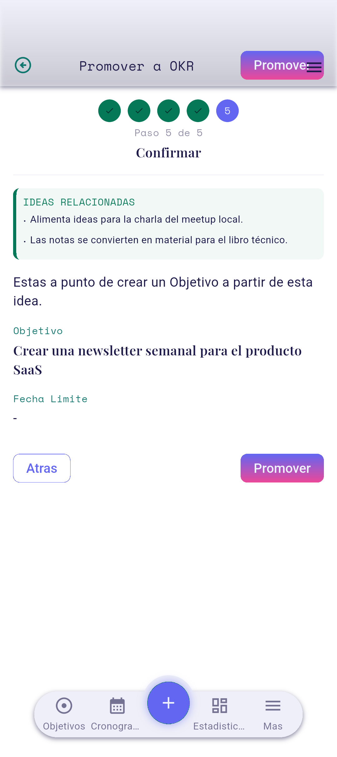 Asistente paso 5 — confirmar
