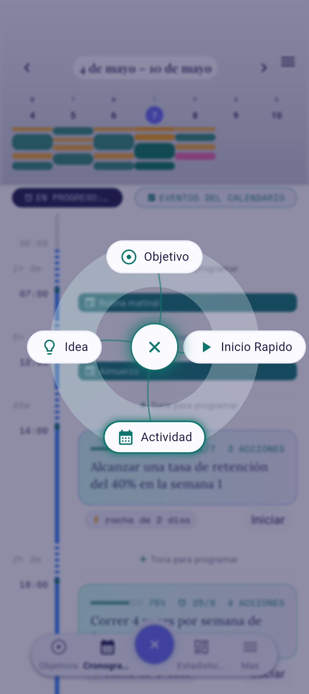 Dial QuickPlus con Inicio rápido resaltado