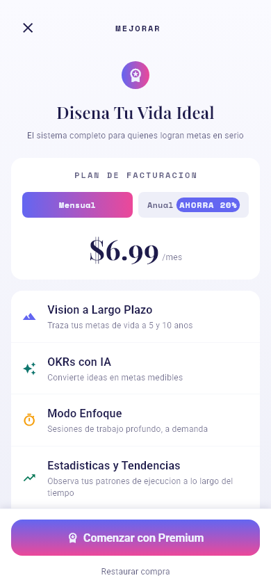 Selector de plan