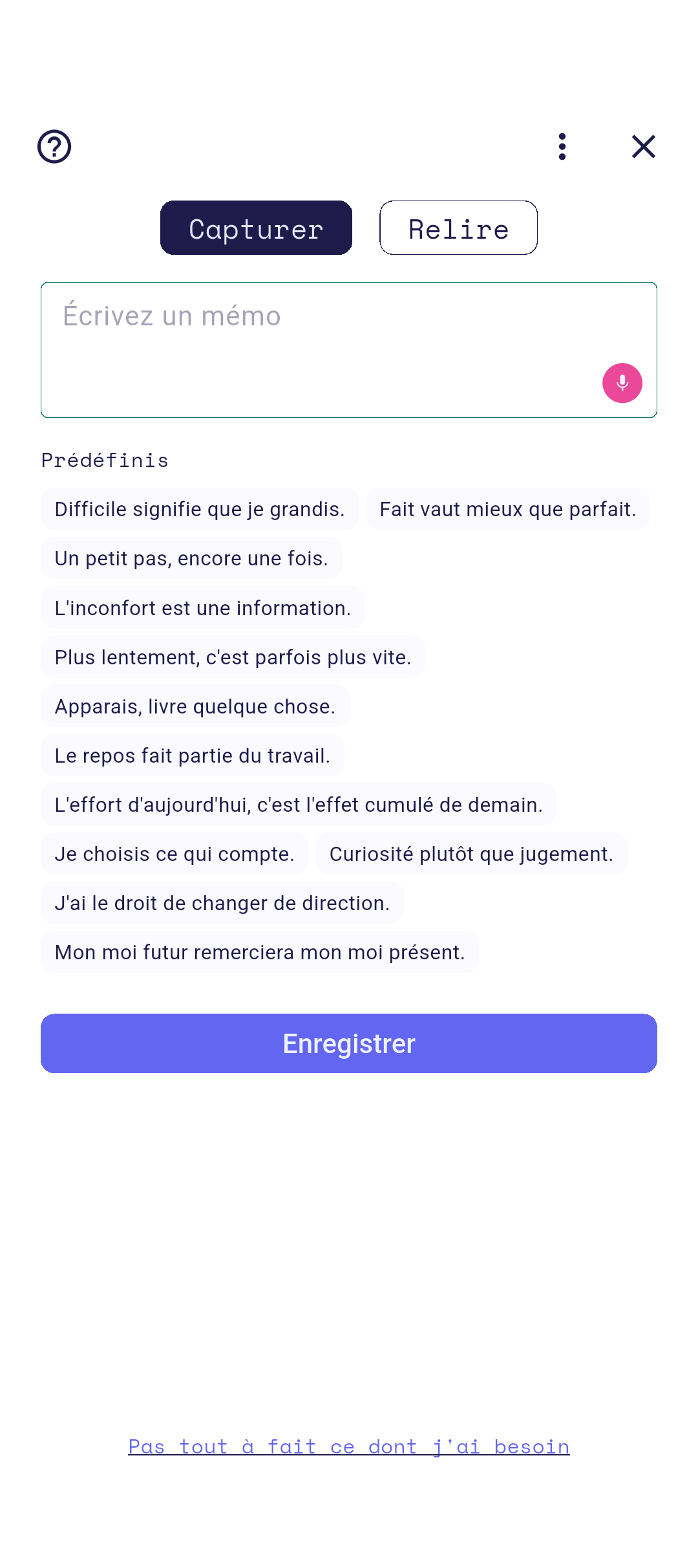 Éditeur de note ouvert