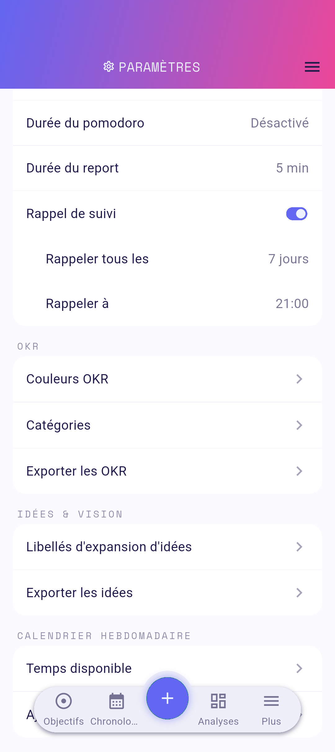 Sélecteur d'heure ouvert
