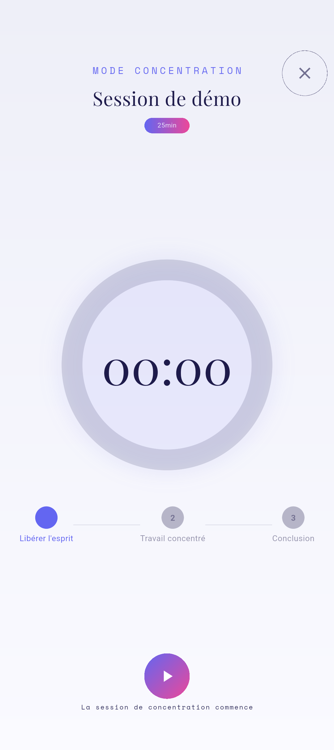 Sélecteur d'activité pour le lanceur Pomodoro