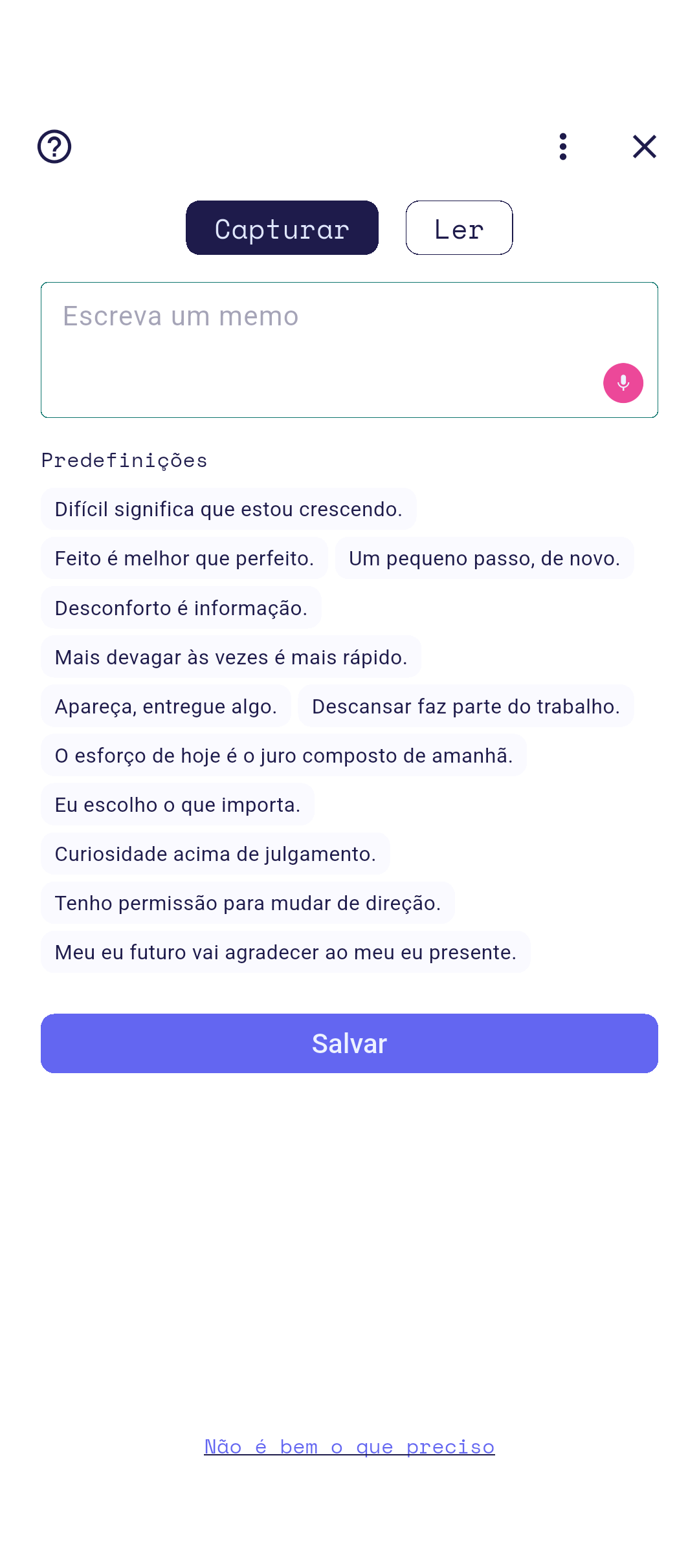 Editor de memo aberto