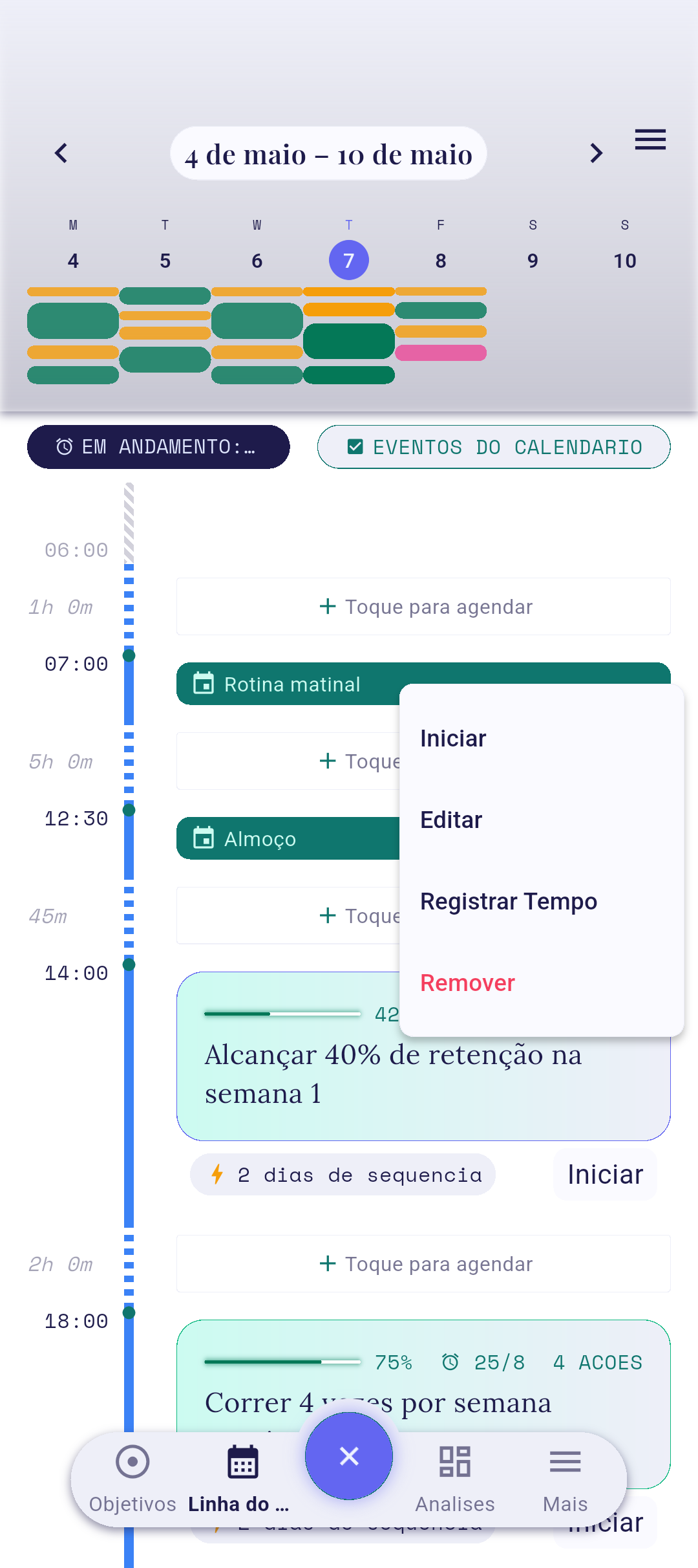 Editor de sessão aberto com os campos