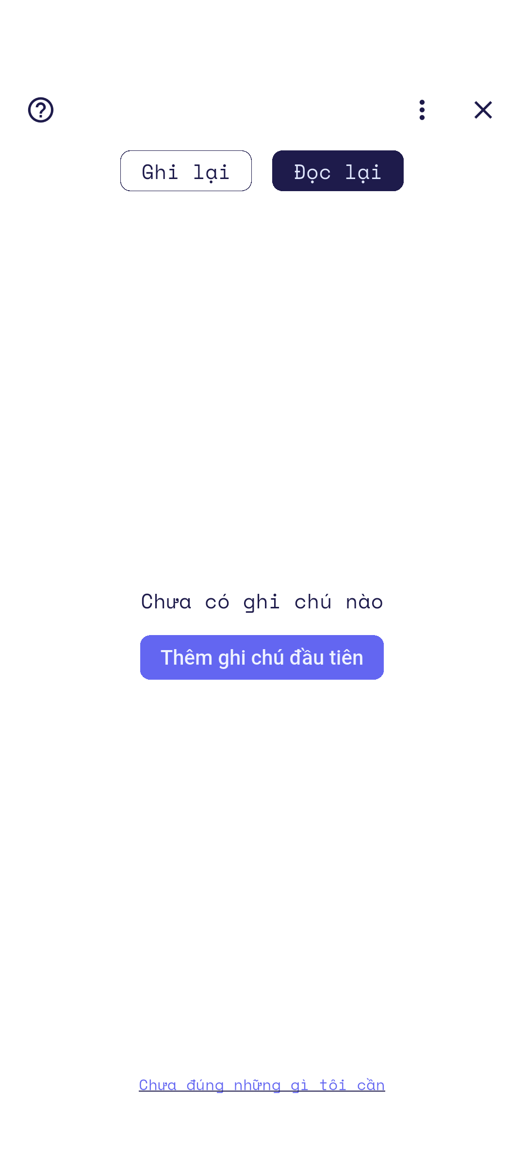 Danh sách bản ghi nhớ với mục mới