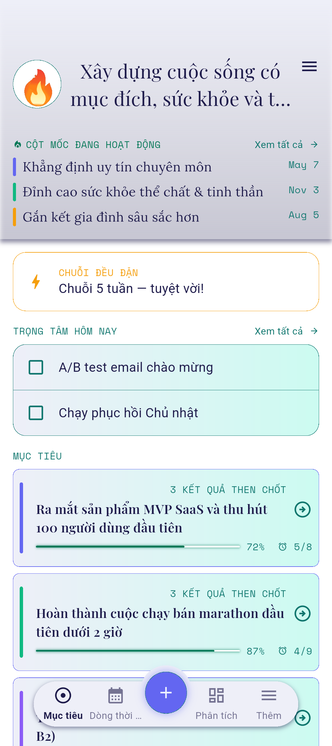 Nút + nổi trên thanh nav dưới