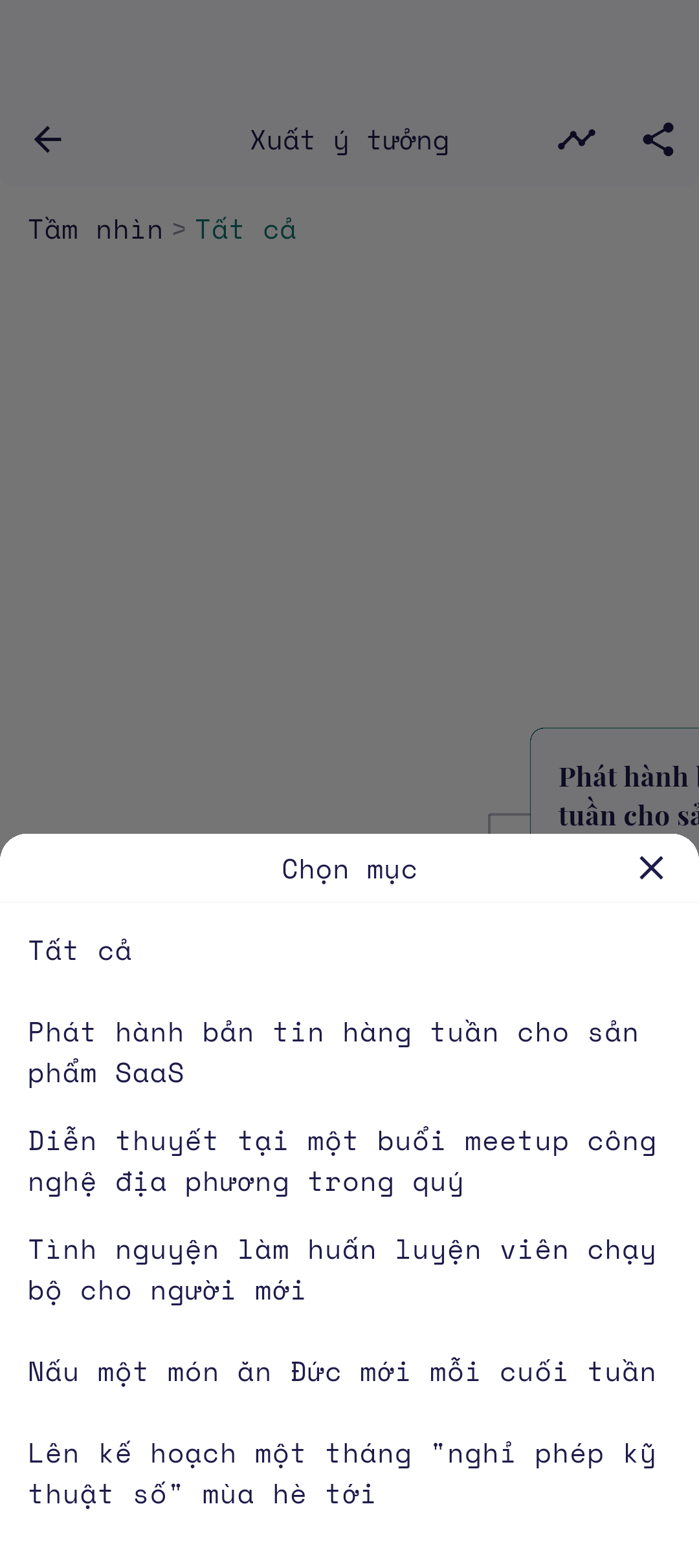 Các tùy chọn phạm vi và kiểu đường nối