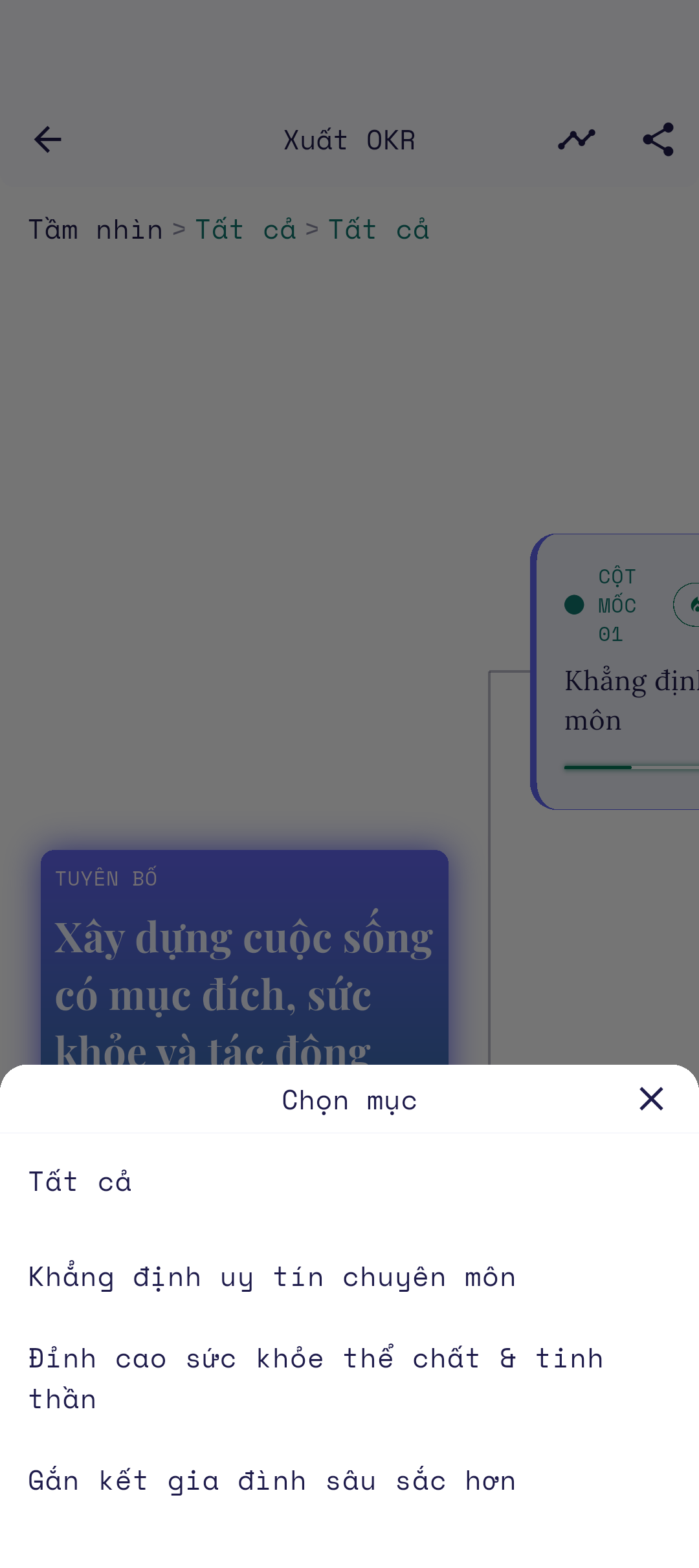 Các tùy chọn phạm vi và kiểu đường nối