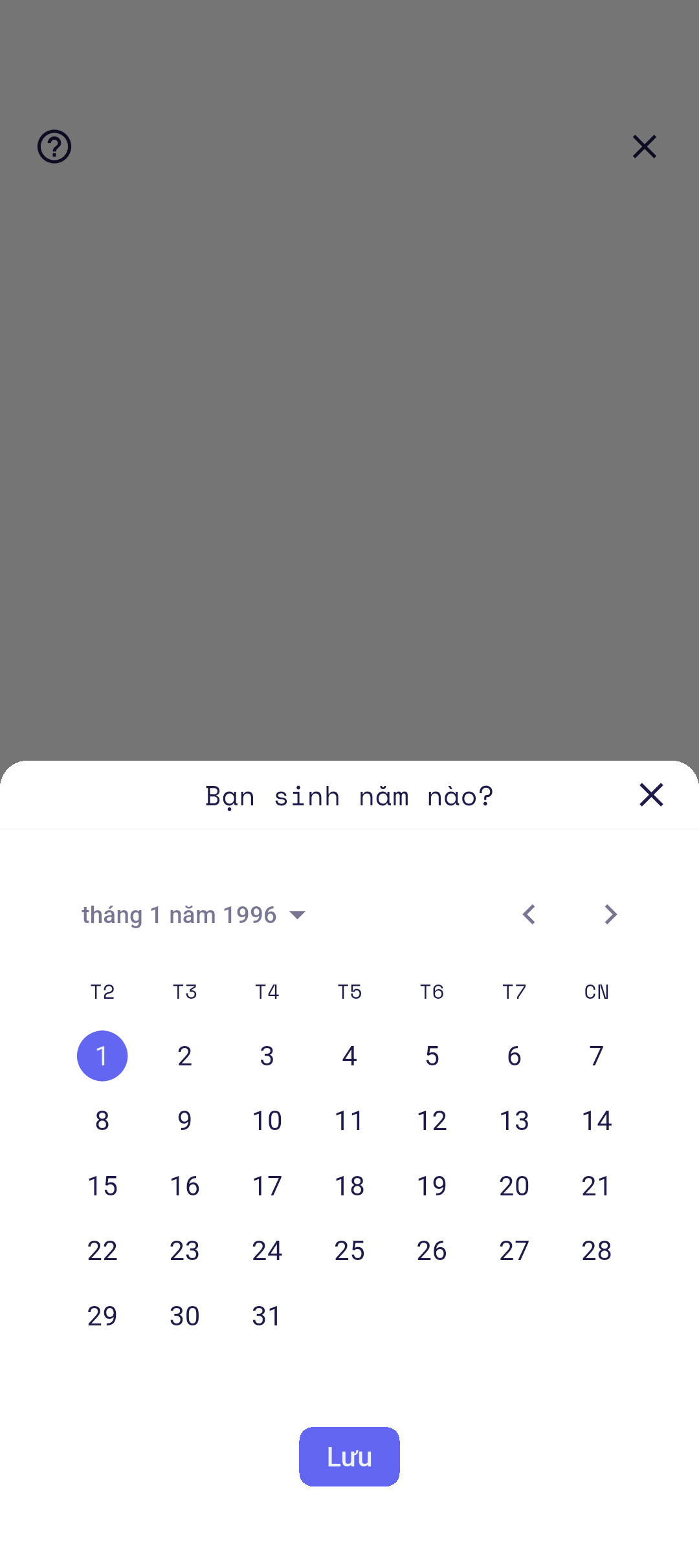Bộ chọn ngày sinh