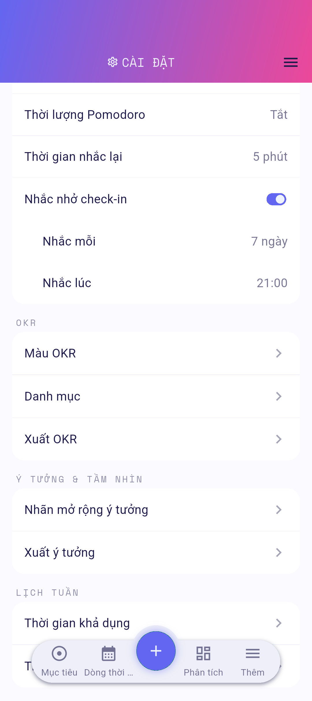 Bộ chọn thời gian đang mở