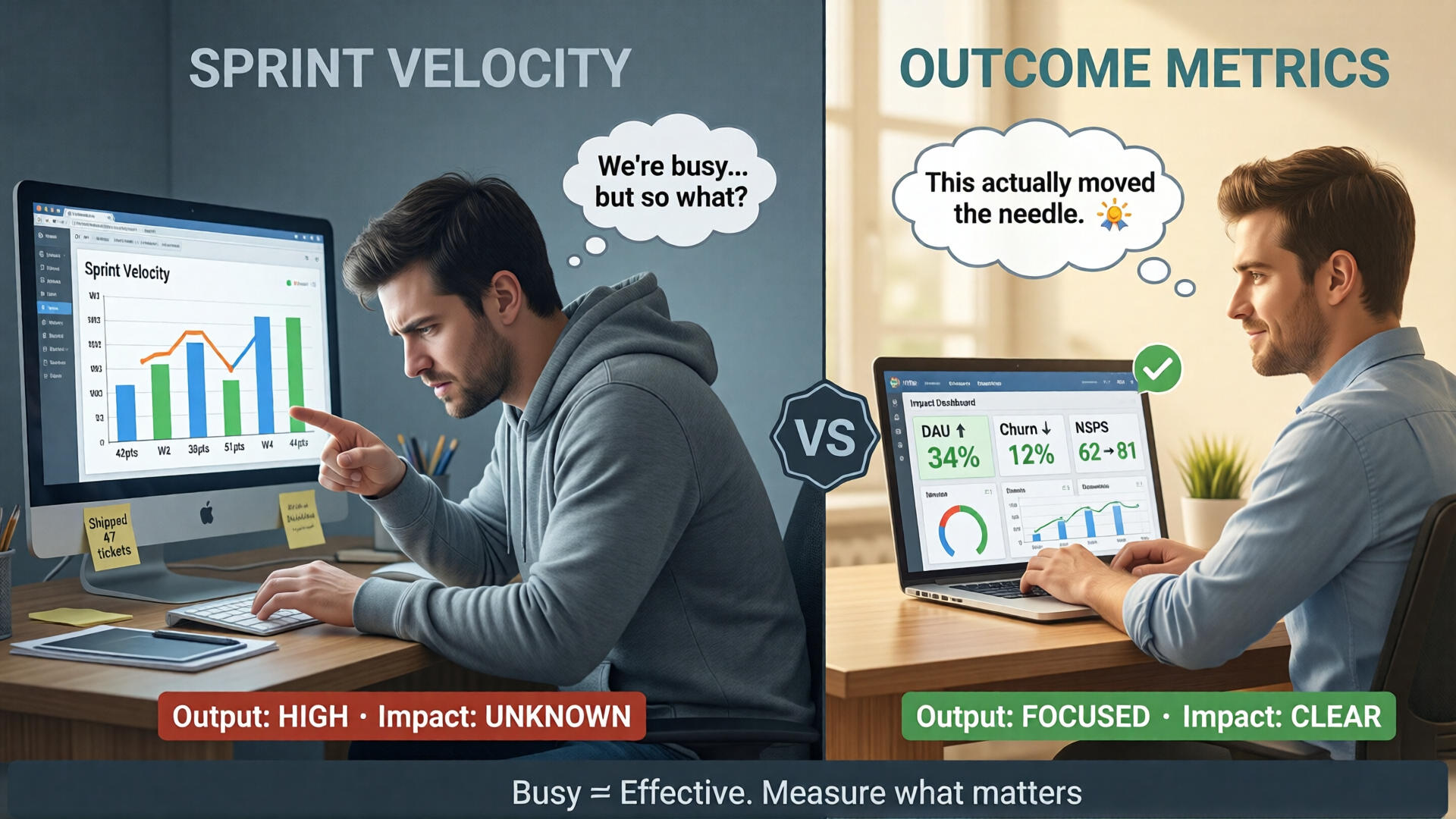 Outcome metric vs. Sprint velocity